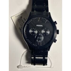 Fossil BQ2361 Chronograph Watch Men's 48mm Dial Black Stainless Steel